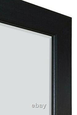 Large Black Mirror Modern Wall Leaner Full Length Bevelled Mirror 200cm x 138cm