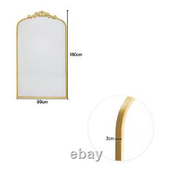 Large Chic Full-Length Floor Wall Mirror Metal Frame Carve Design Cheval Mirrors