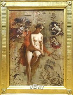 Large Circa 1900 Full Length Studio Nude Lady Portrait Frank Owen SALISBURY