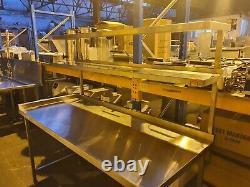 Large Commercial Stainless Steel Table with 2 Fitted Full Length Top Shelves