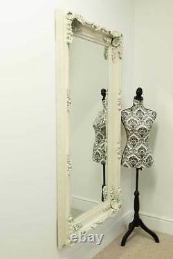 Large Cream Full Length Long Louis Antique Ornate Wall Mirror 6Ft X 3Ft