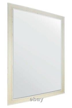 Large Cream Mirror Distressed Finish Full Length Bevelled Mirror 203cm x 142cm