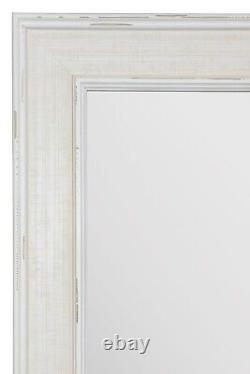 Large Cream Mirror Modern Wall Leaner Full Length Bevelled Mirror 190cm x 88cm