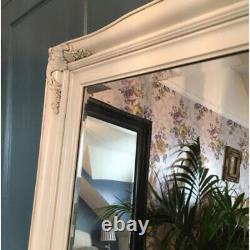 Large Cream Mirror Ornate Gloss Full Length Bevelled Wall Mirror 152x56cm New