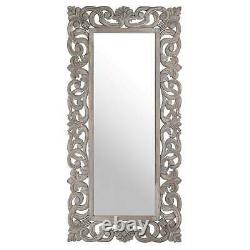 Large Decorative Wall Mirror Hand Carved Grey Painted Ornate Full Length Mirror