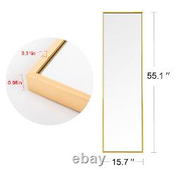 Large Floor Mirror with Aluminum Alloy Frame Free Standing Full Length 140x40cm