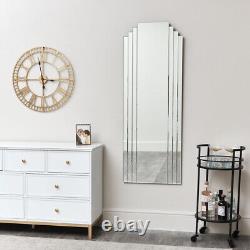 Large Frameless Art Deco Wall Mirror 52cm x 142cm full length tall slim