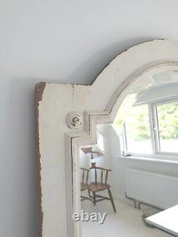 Large French Antique Full Length Shabby Chic White Rustic Door Church Mirror