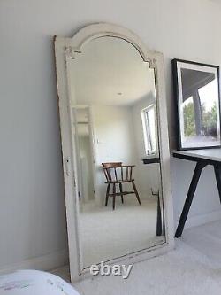 Large French Antique Full Length Shabby Chic White Rustic Door Church Mirror