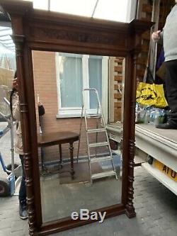 Large French Green Man Oak Mirror Full Length Almost 2 Metres Tall