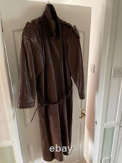 Large Full Length Brown Leather Jacket, Fancy Dress LARP Star War Army Pirate