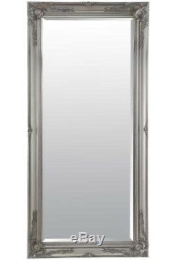 Large Full Length Classic Ornate Styled Silver Mirror 5Ft7 X 2Ft7 170cm X 79cm
