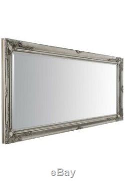 Large Full Length Classic Ornate Styled Silver Mirror 5Ft7 X 2Ft7 170cm X 79cm