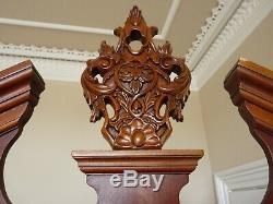 Large Full Length Freestanding Ornate Vintage Carved Solid Wood Mirror