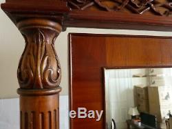 Large Full Length Freestanding Ornate Vintage Carved Solid Wood Mirror