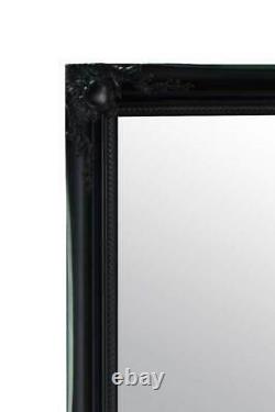 Large Full Length Leaner Long Black Antique Wall Mirror 5Ft6 X 3Ft6 167x106cm