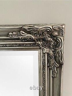 Large Full Length Leaning Mirror 142cm X 47cm Silver Vintage Traditional Bedroom