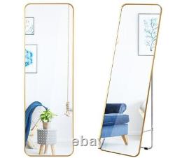 Large Full Length Mirror Gold Steel Frame Dressing Floor Mirror Standing/Hanging
