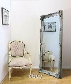 Large Full Length Mirror, Shabby Chic Vintage Leaner Mirror in Silver 32 X 68