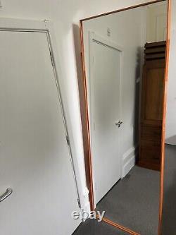 Large Full Length Mirror With Orange Frame 215 Cm X 77 Cm Heavy