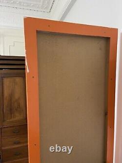 Large Full Length Mirror With Orange Frame 215 Cm X 77 Cm Heavy