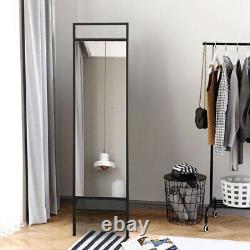 Large Full Length Mirror with Storage Rack Floor Standing Dressing Makeup Mirror