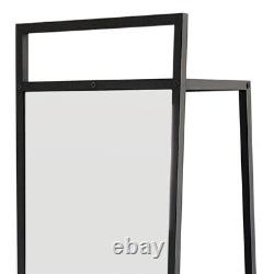 Large Full Length Mirror with Storage Rack Floor Standing Dressing Makeup Mirror