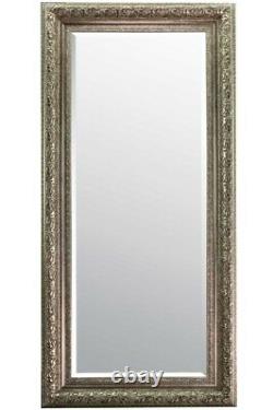 Large Full length Bevelled Hand Made Large Silver Ornate Mirror 172cm X 80cm