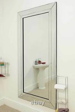Large Full length Modern Venetian Glass Wall Mirror 5Ft9 X 2Ft9 174cm X 85cm