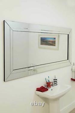 Large Full length Modern Venetian Glass Wall Mirror 5Ft9 X 2Ft9 174cm X 85cm