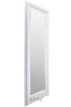 Large Full length White Ornate Long Mirror 5ft10X2ft10 177cmX86cm