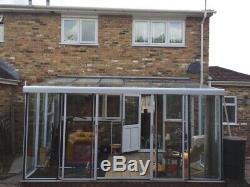 Large Glass Conservatory Lean To Green House With Full Length Windows Patio Door