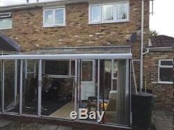 Large Glass Conservatory Lean To Green House With Full Length Windows Patio Door