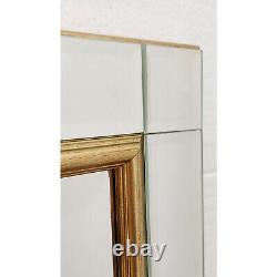 Large Gold Edge Venetian Full Length Bevelled Leaner Wall Mirror 168cm x 76cm