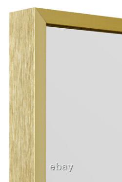 Large Gold Edged Aluminium Wall Leaner Mirror 68X33 174x85cm MirrorOutlet