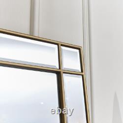 Large Gold Framed Art Deco Wall Leaner Mirror full length tall slim rectangle