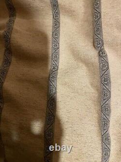 Large Gold Grey Full Length Curtain Triple Pleat Thick Fully Lined 210cm D