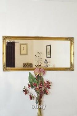Large Gold Ornate Antique Style Wall Mounted Mirror Full length 167x76cm