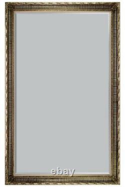 Large Gold full length Long Antique Wood Wall Mirror 5Ft7 X 3Ft7 171 x 111cm