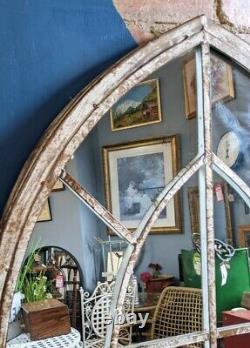 Large Gothic Arched Full length Mirror Cream Grey