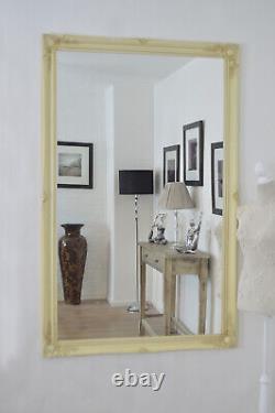 Large Ivory Shabby Chic Ornate Cream Full Length Wall Mirror 167cm X 106cm