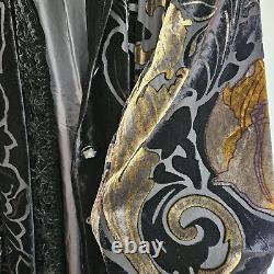 Large Jinjiao Full Length Floral Filigree Velvet Coat With Hidden Breat Pocket
