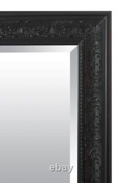Large Mirror Antique Design Full Length Black Wall 5ft3 x 2ft5 163cm x 73cm New