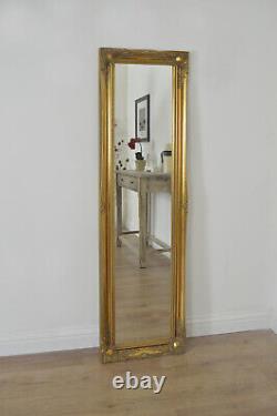 Large Mirror Classic Gold Full length Long Wall Dress 5Ft6 X 1Ft6 167cm x 46cm