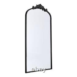Large Mirror Full Length Gold Black Antique Style Wall Leaning Mirror Floral NEW
