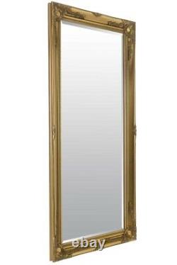 Large Mirror Full Length Leaner Floor Classic Gold 5Ft7 X 2Ft7 170cm X 79cm