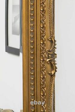 Large Mirror Vintage Style Abbey Gold Wall Rectangle Wood 4Ft X 3Ft 122x92cm