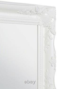 Large Mirror White full length Antique Design Dress Wall 5Ft6 X 1Ft6 167cm X 45