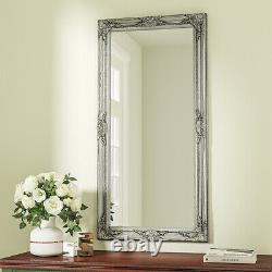 Large Ornate Arched Mirror Silver Full Length Wall Leaner Floor Mirror 12060cm