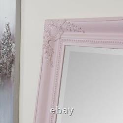Large Pink Ornate Wall Floor Mirror Leaner bedroom full length tall glamorous